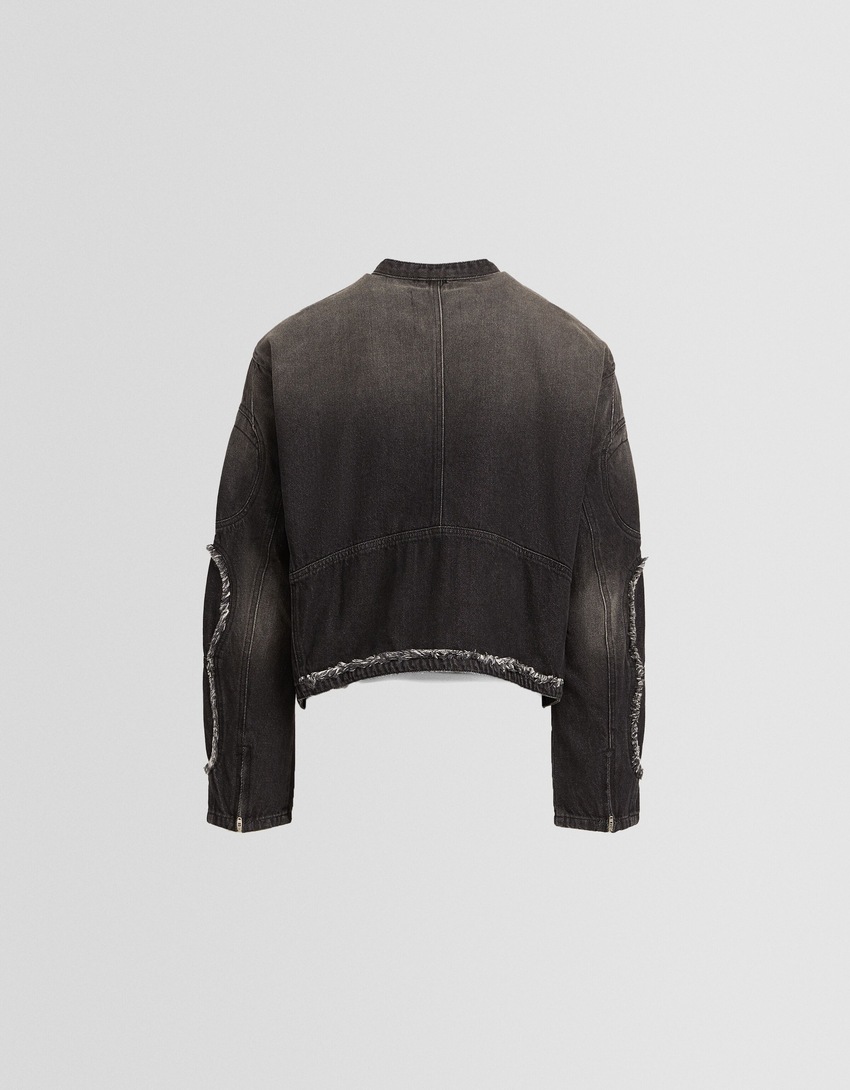 Jaqueta jeans estilo motociclista Generation Bershka