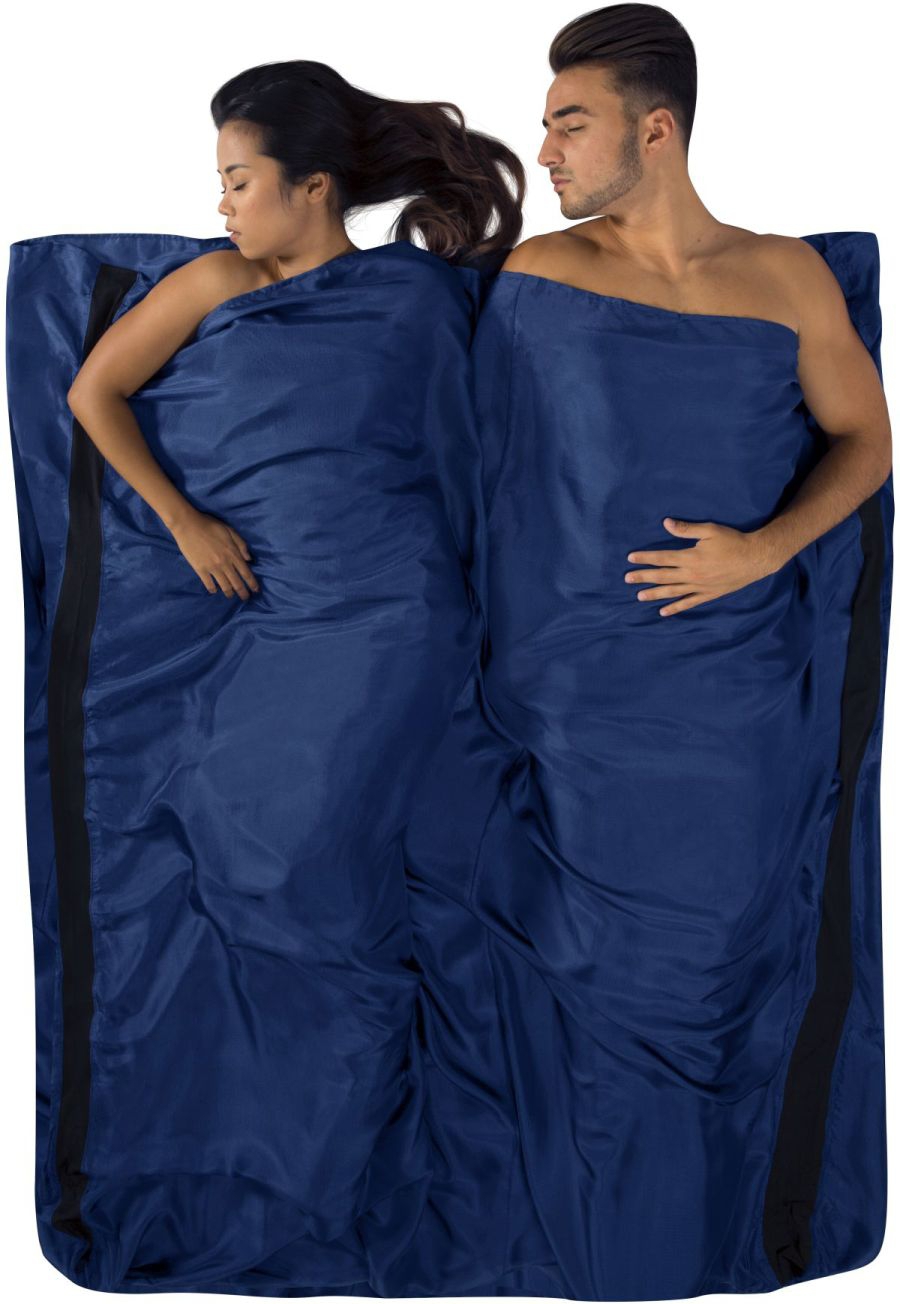 Sea to Summit Premium Stretch Silk Travel Liner Reiseschlafsack Inlett Double Navy blue