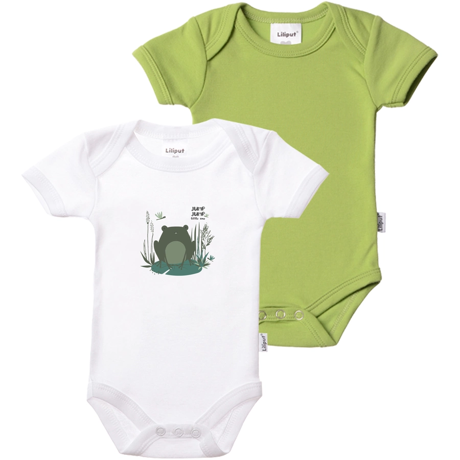 Liliput Baby-Bodies Frosch weiss gruen