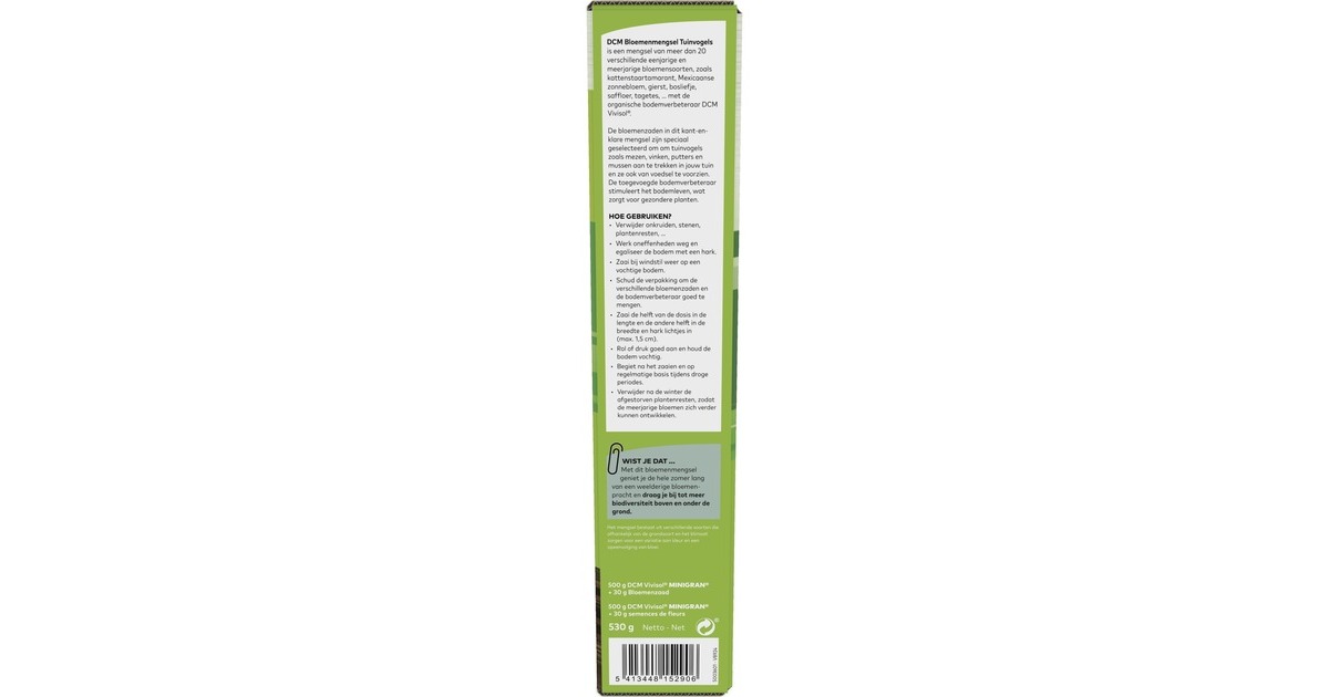 DCMBloemenmengsel Tuinvogels 0,530 kg zaden  (Tot 10 m²)