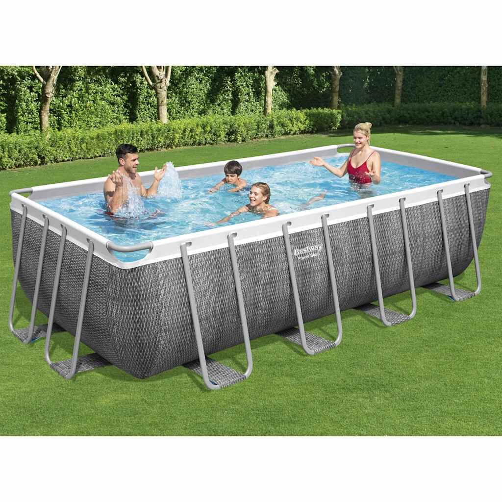 Bestway Power Steel zwembad met kit, rechthoekig, 488x244x122 cm