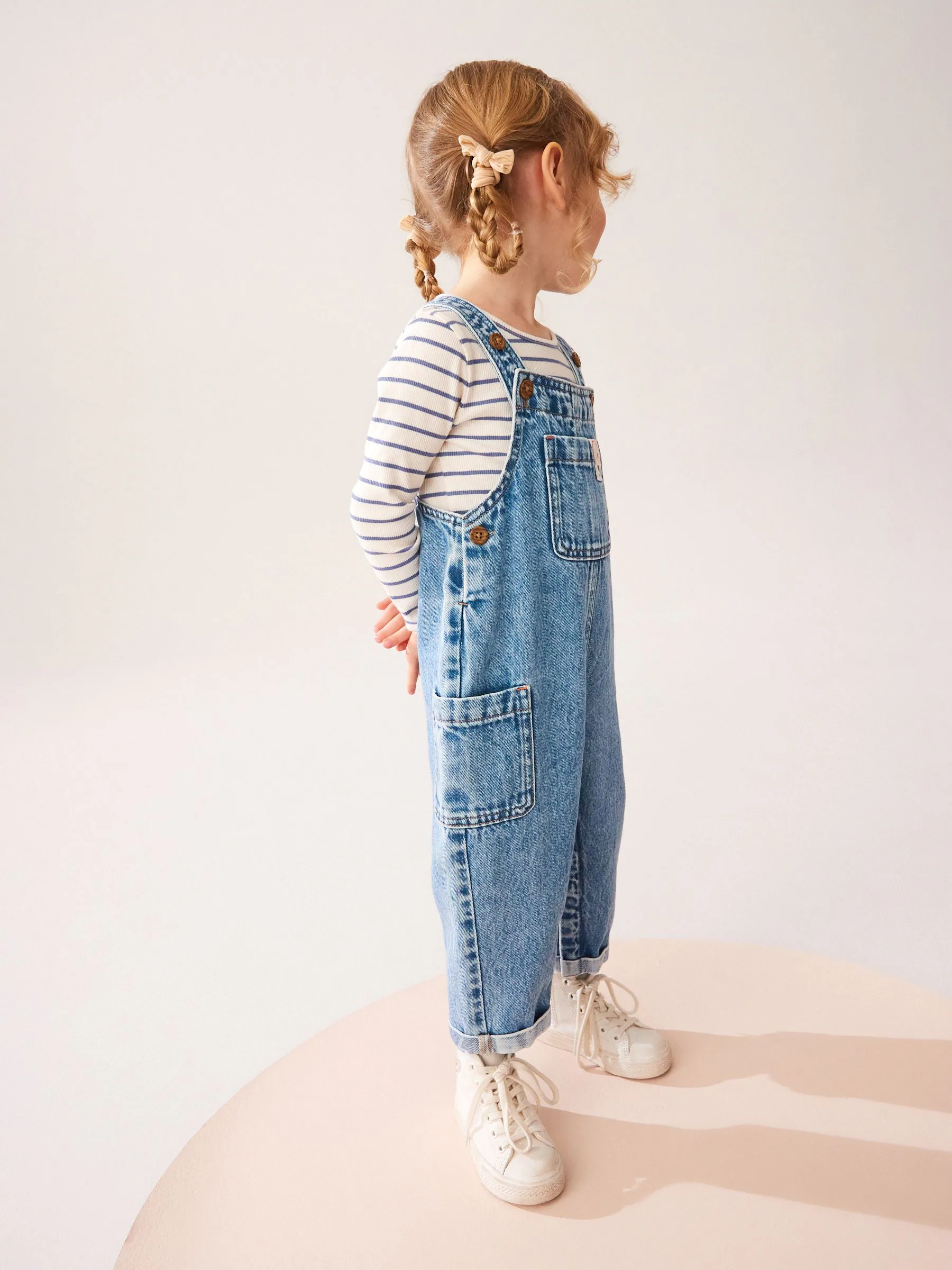 Denim - 100% katoenen bretelbroek (3 mnd-7 jr)