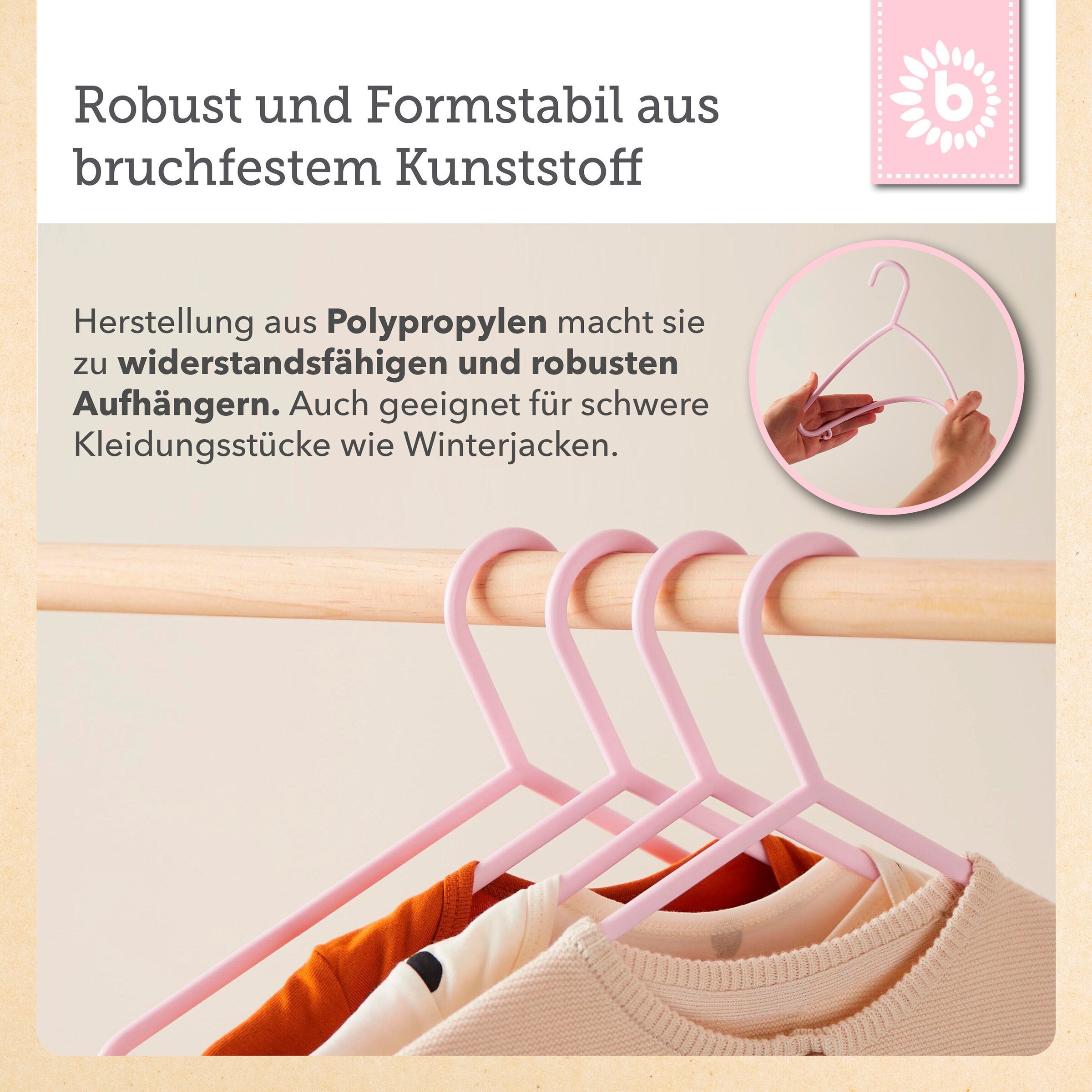 Bieco Kleiderbügel Kinder 16 St. Rosa