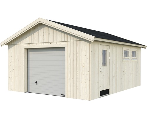 Nordic+ Andre garage, 21,5 m², inclusief sectionaaldeur 495 x 595 cm, natuurlijke afwerking.