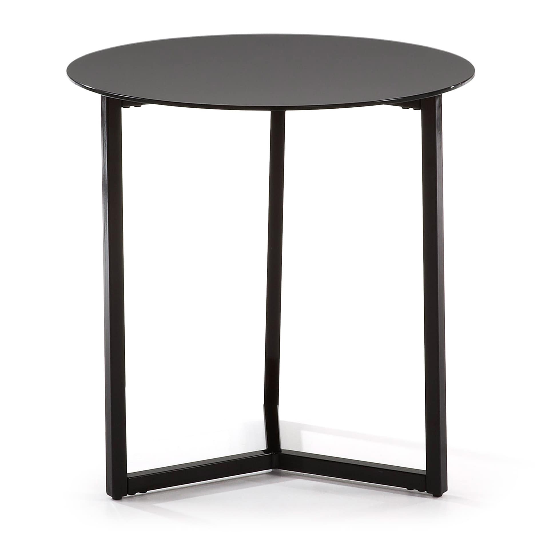 Kave Home Beistelltisch RAEAM 50 x 50 cm getempertes Glas/schwarz