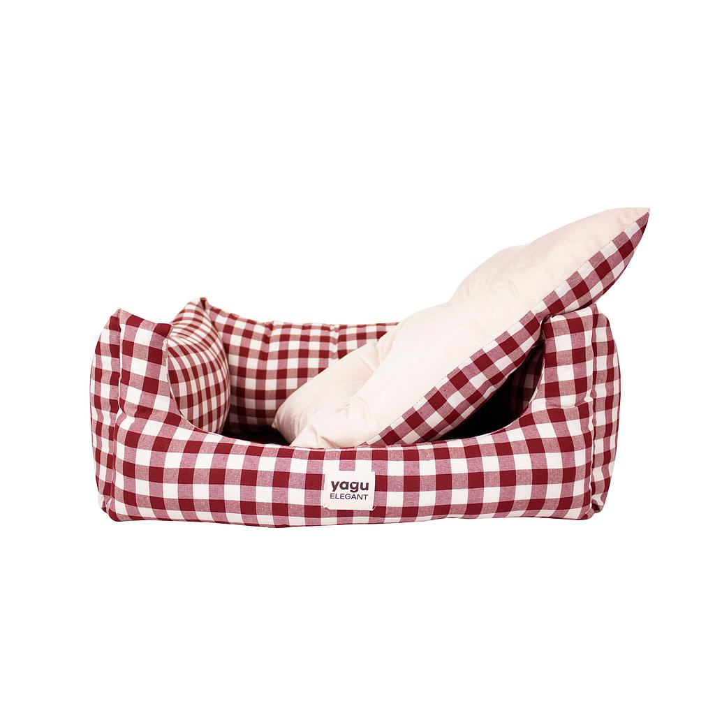 Berço Yagu Comfort xadrez vermelho (T-1 50 x 39 x 16 cm)