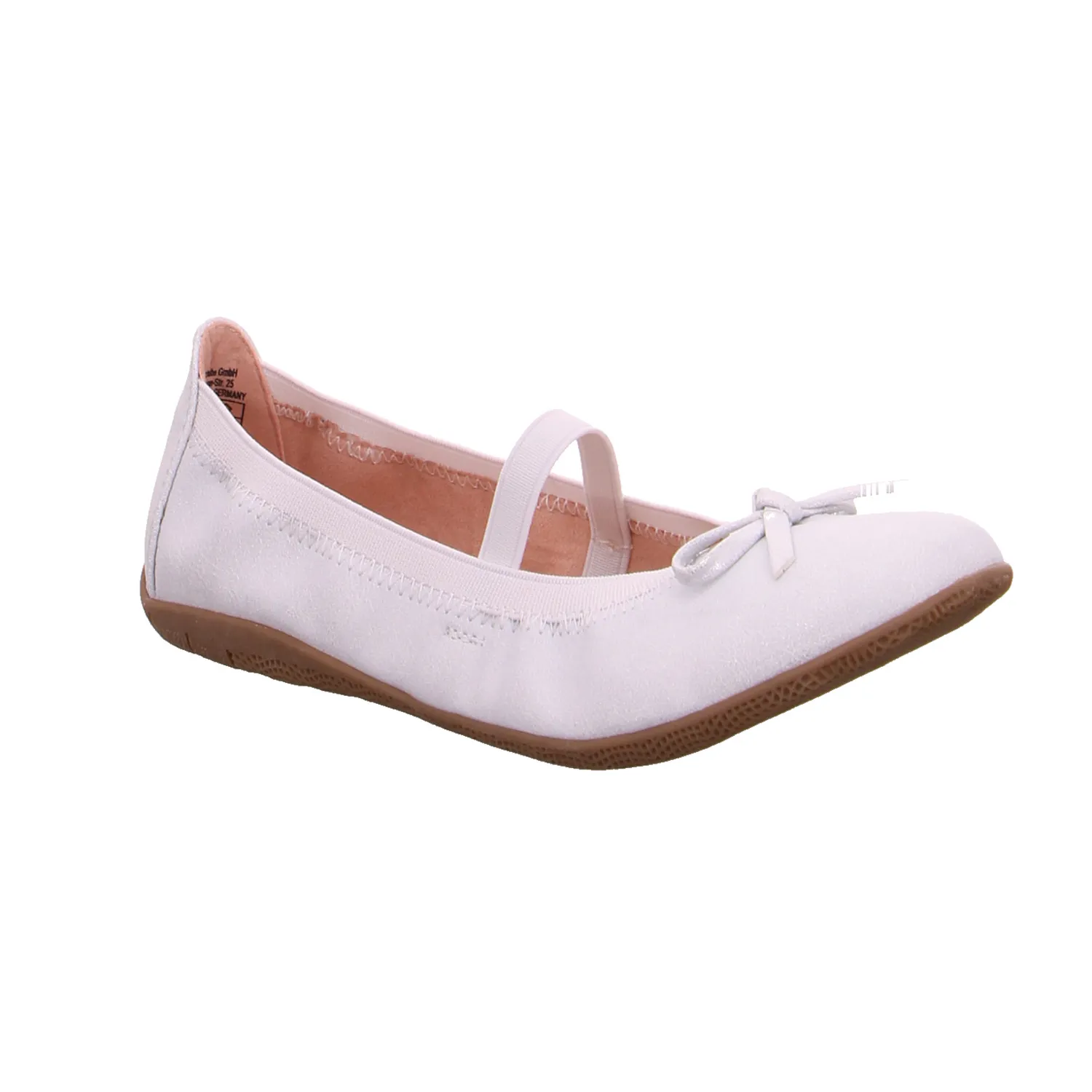 INDIGO Mädchen-Ballerina Weiss Lederimitat  Festlicher Sommerschuh