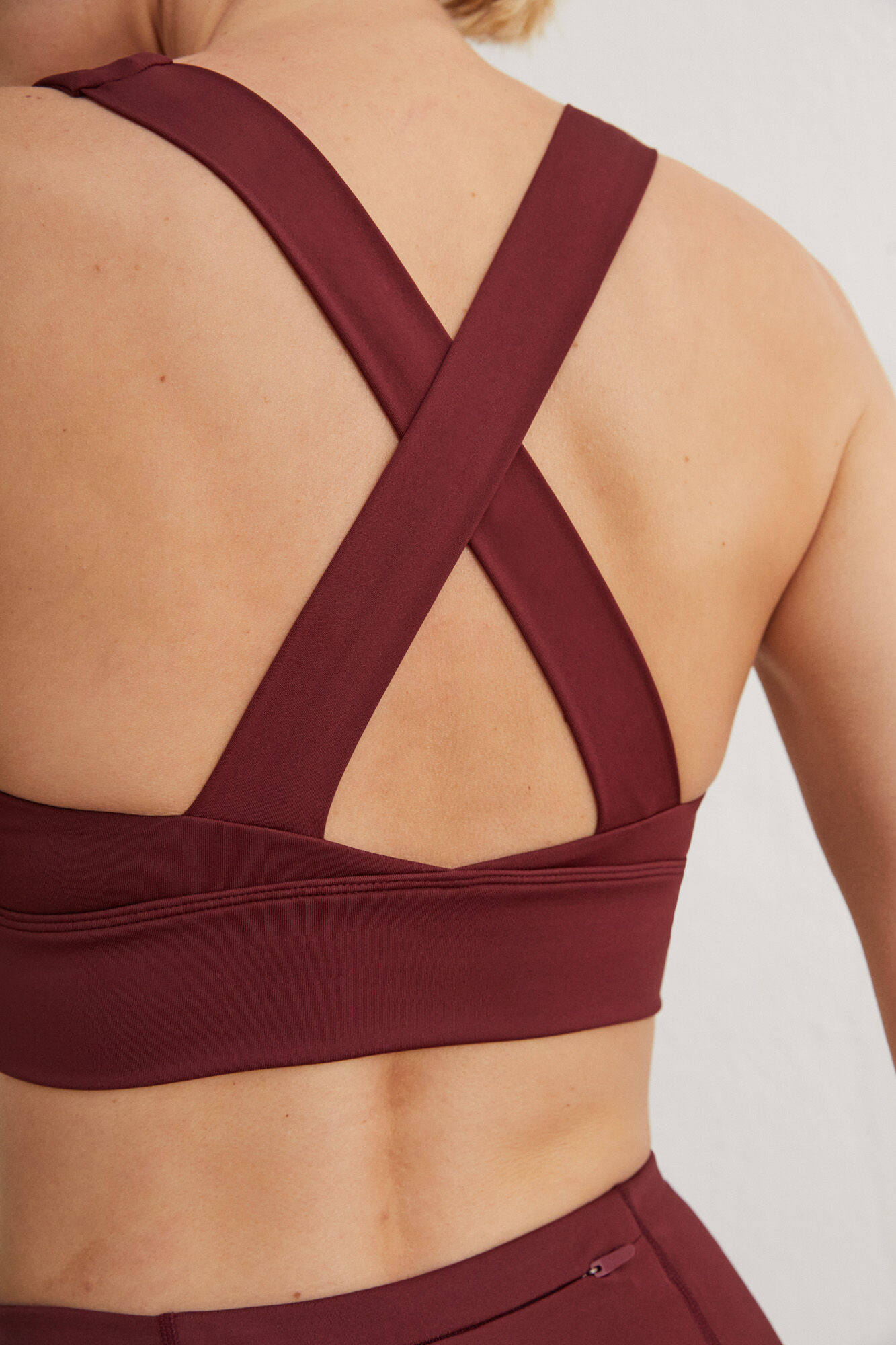 Sutiã esportivo 4D Stretch cor bordô - estampa