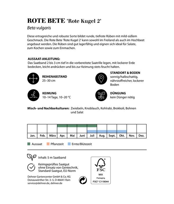 Dehner Saatband Rote Bete 'Rote Kugel 2', L5 m