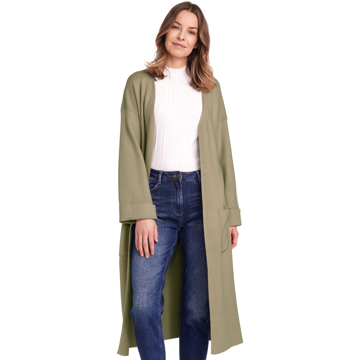Gina Benotti Damen Strickjacke lang geschnitten helloliv