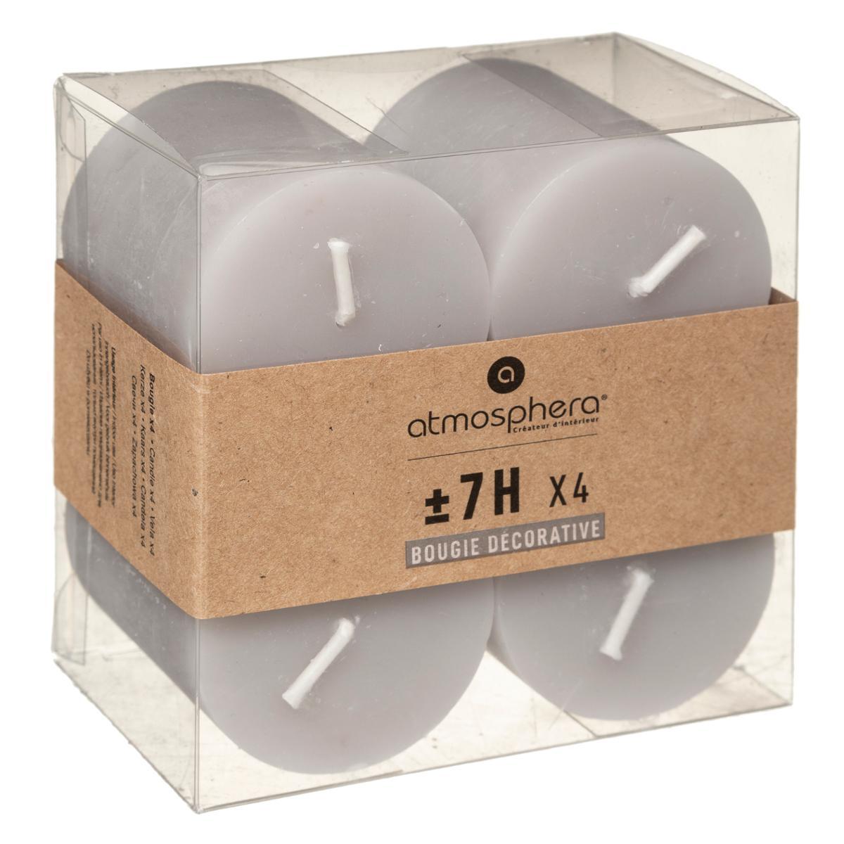BOUGIE VOTIVE OLIA TAUPE D.4.5CM X4 PIECES