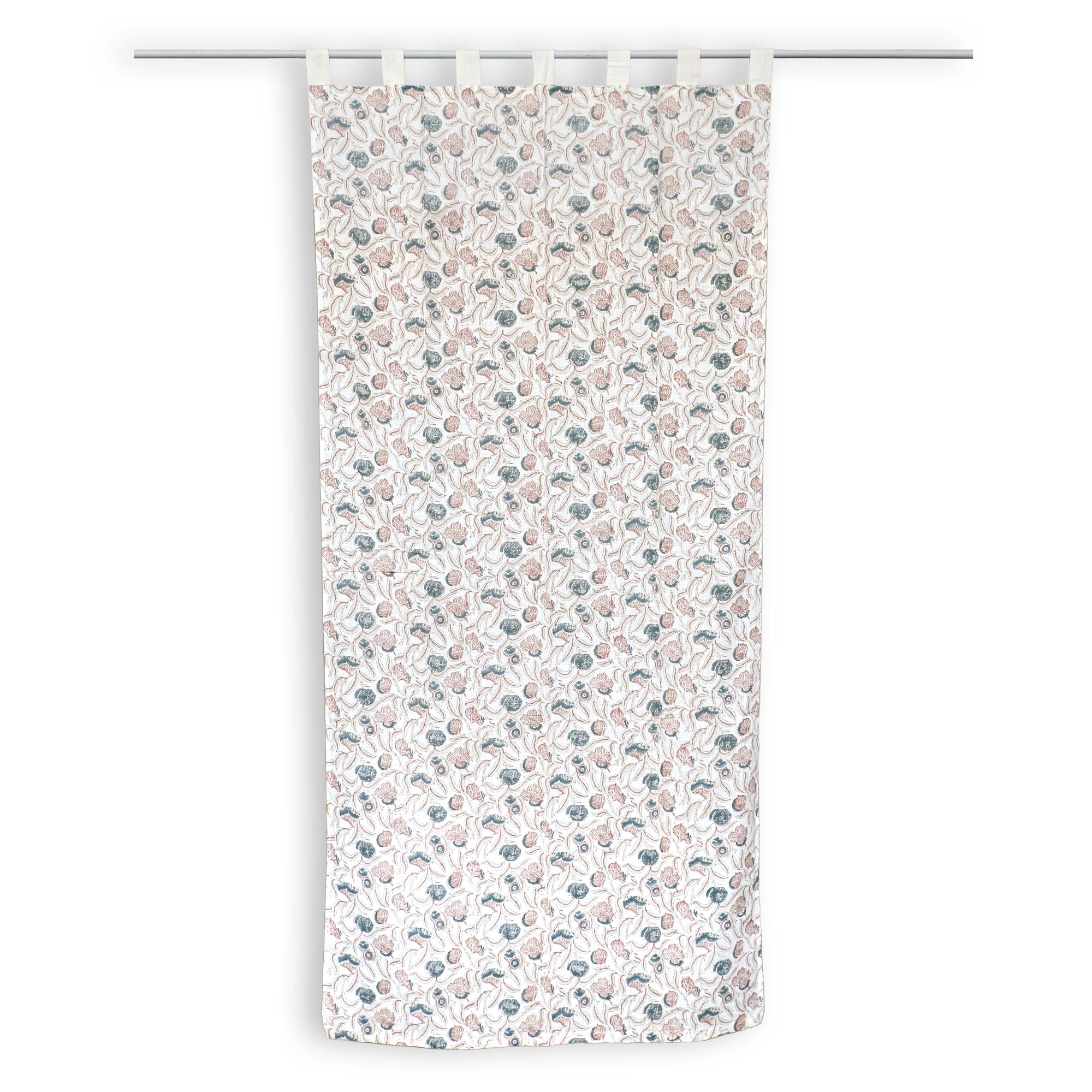 Vorhang aus Voile rot-blau, H 220 cm, B 110 cm von fischer's lagerhaus