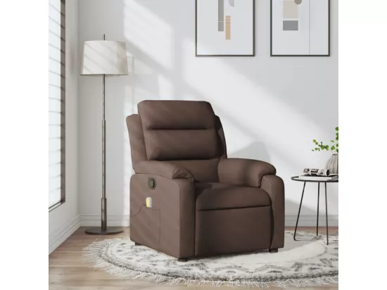 Fauteuil massant inclinable Marron foncé Tissu