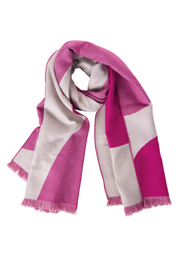 Jacquard Schal - bright cozy pink