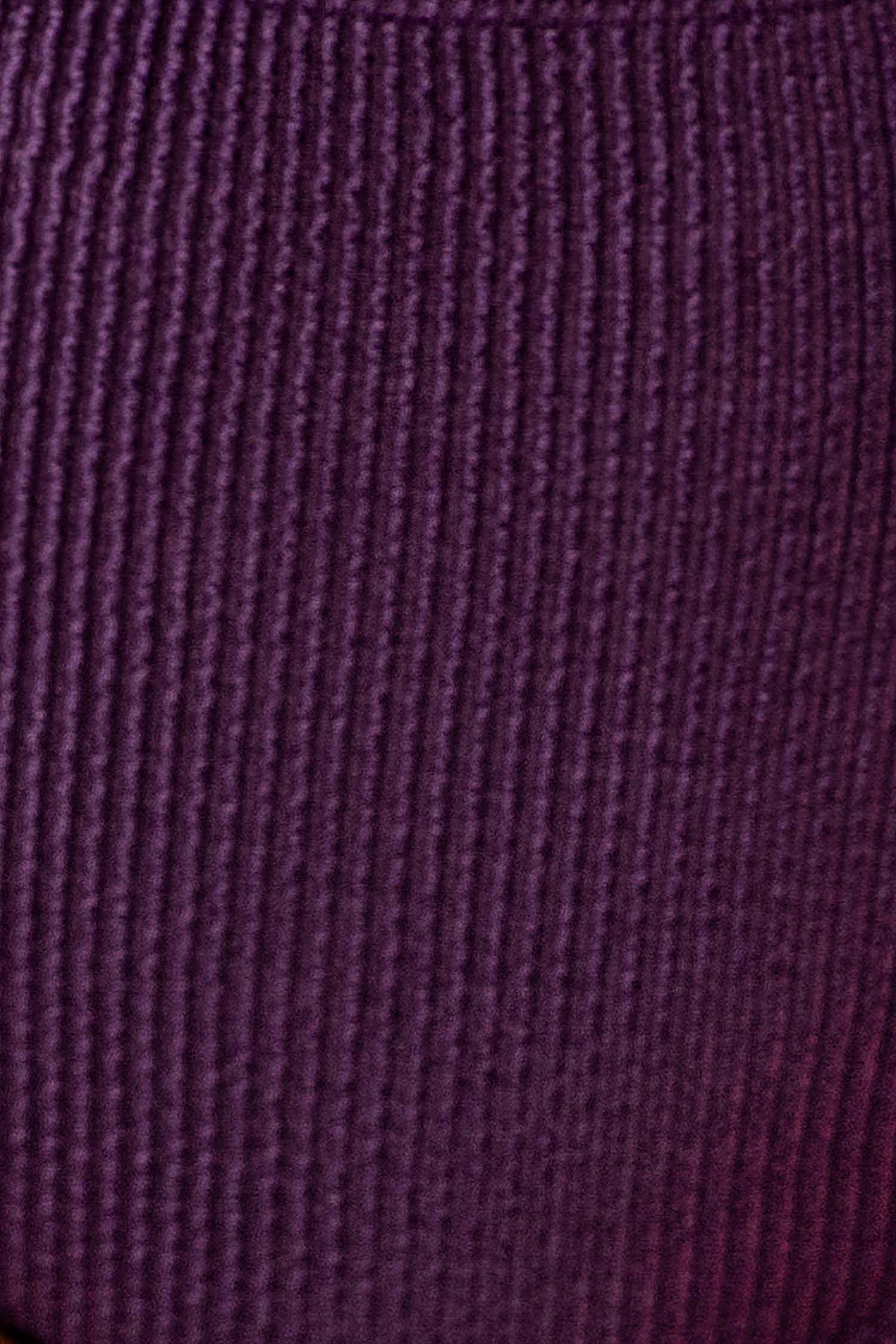 Bikini taille haute à col licou côtelé violet
