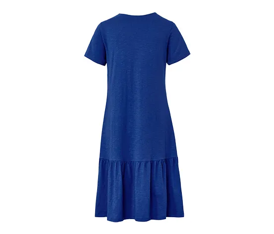 Jerseykleid mit Volant, kobaltblau