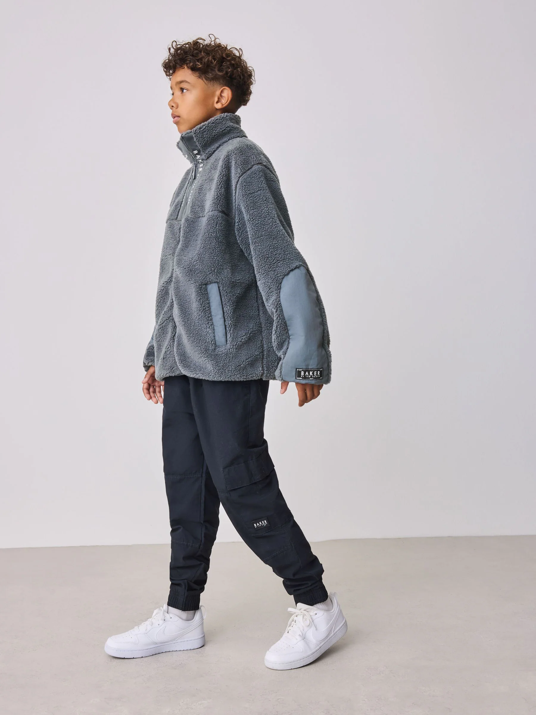 Baker by Ted Baker grijze borg fleece met ritssluiting