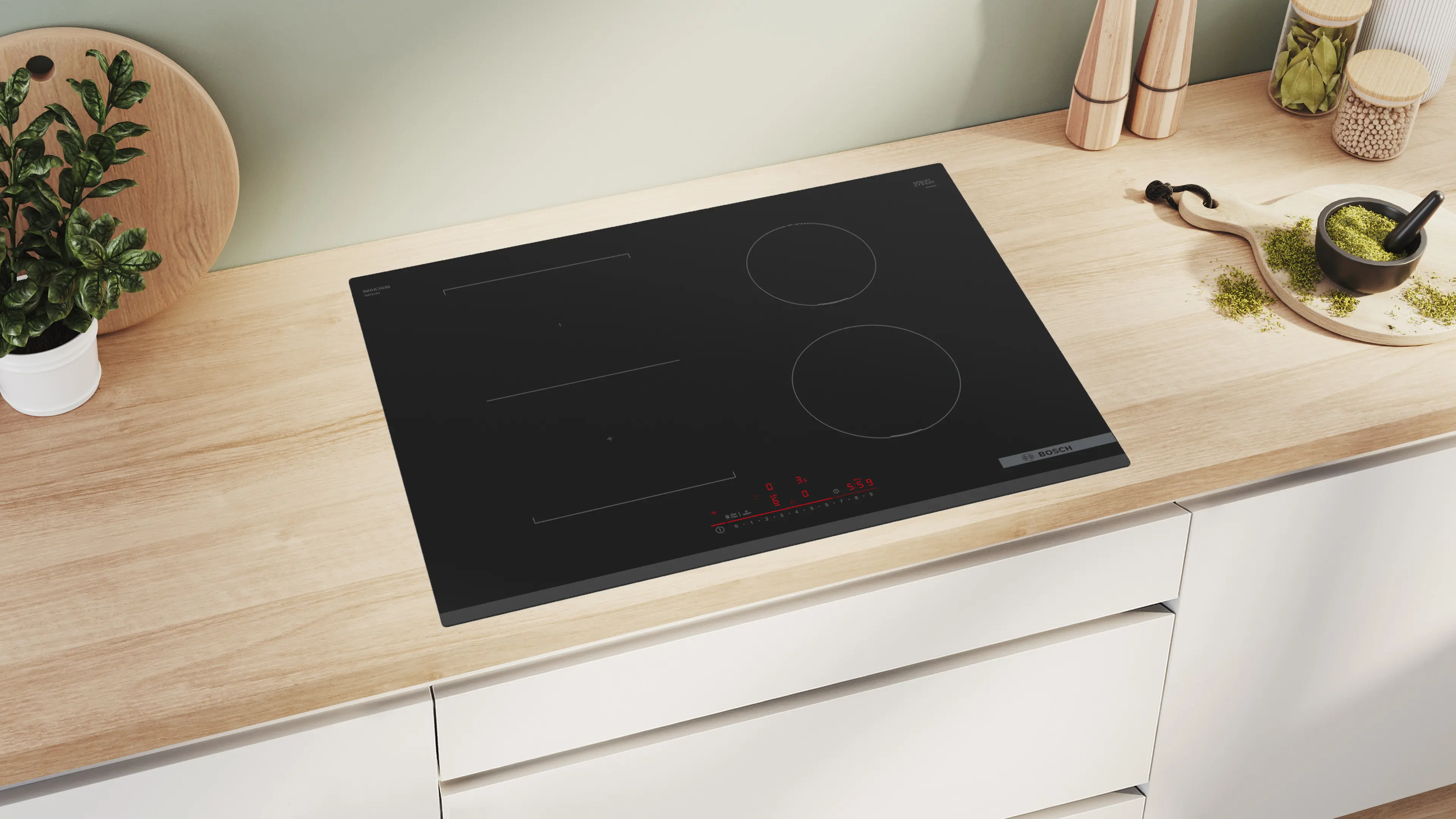 Serie 6 Inductiekookplaat 70 cm opbouwmontage zonder rand