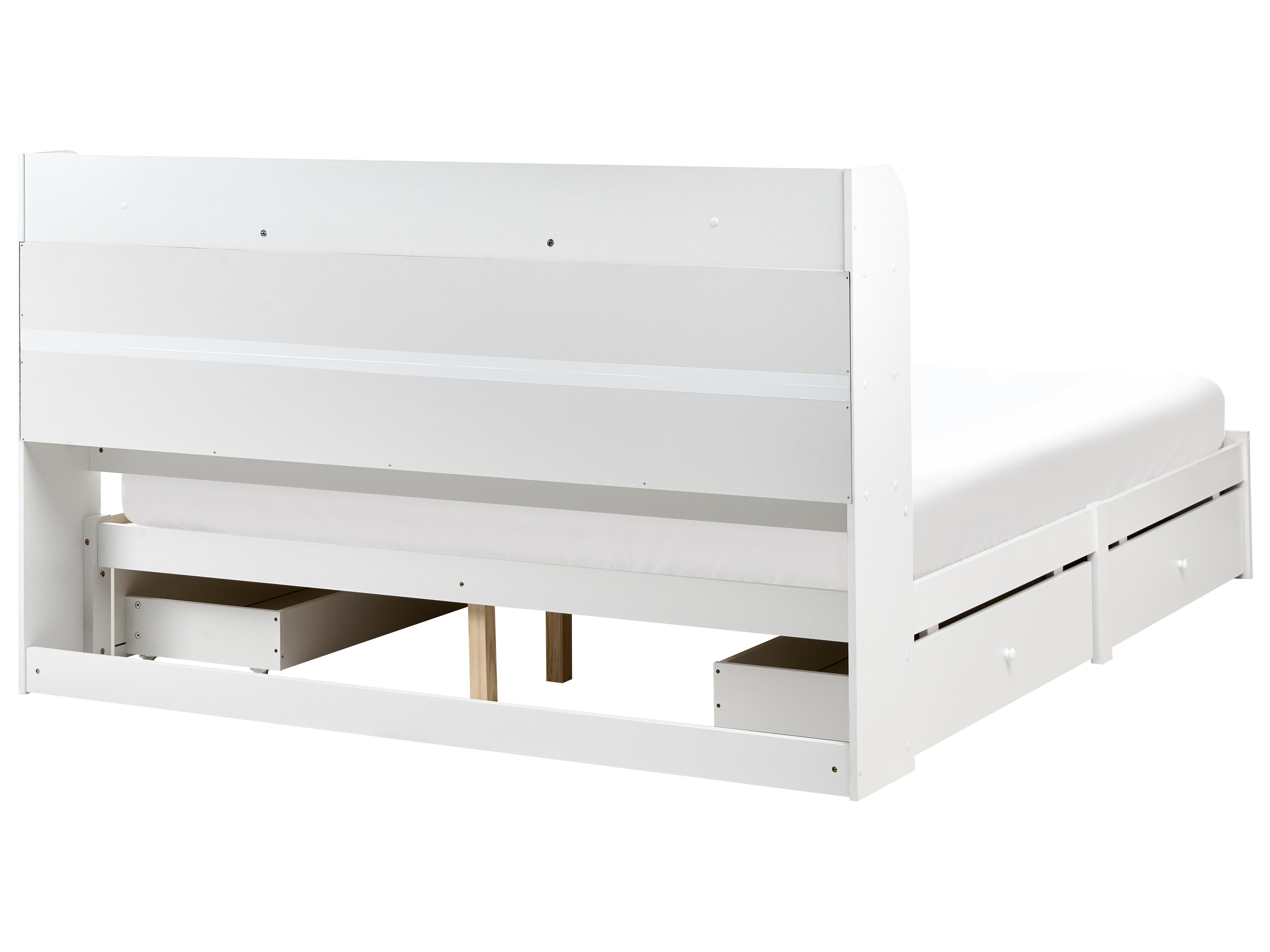 Bed met opbergladen BIZOU 180 x 200 cm Wit