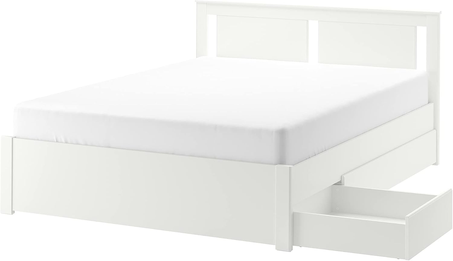 Ikea SONGESAND Bettgestell mit 2 Bettkästen, 140x200 cm, weiß/Lönset