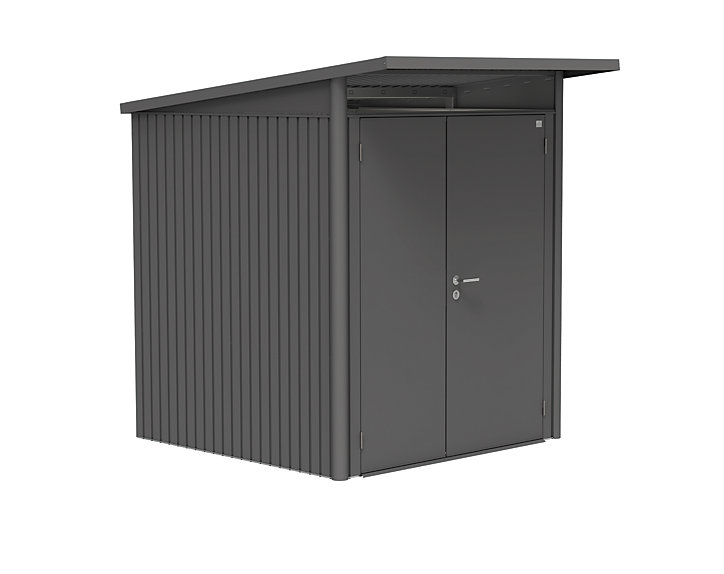 Abri de jardin double porte Biohort AvantGarde A1 en métal coloris gris foncé métallique ép.0,53 mm surface extérieure 3,96 m²