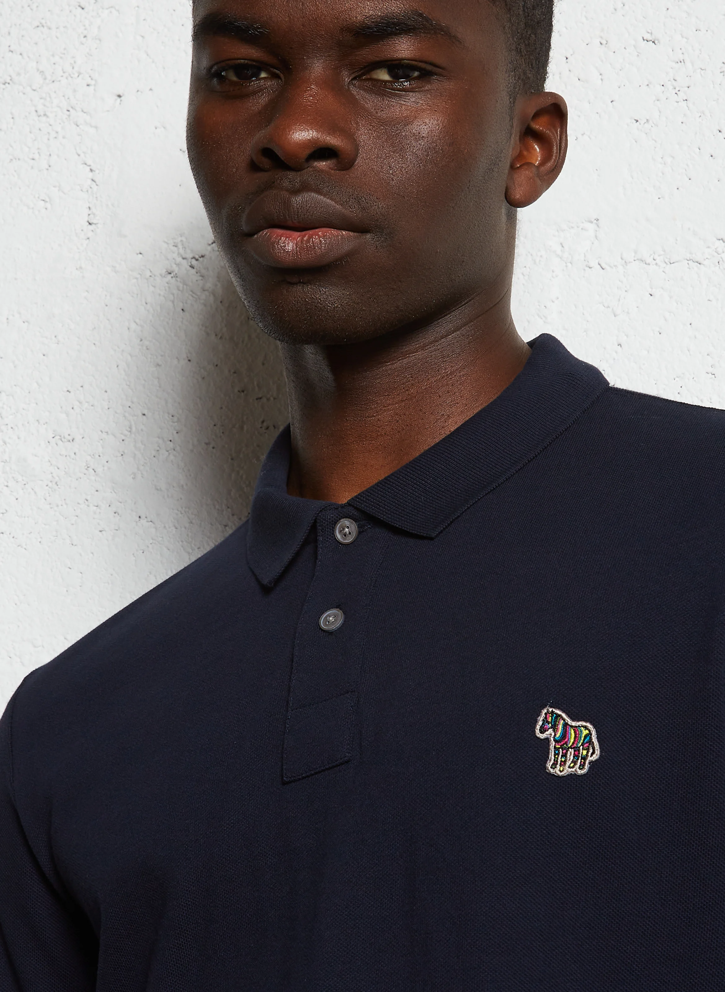 Polo manches longues en coton organique | Bleu