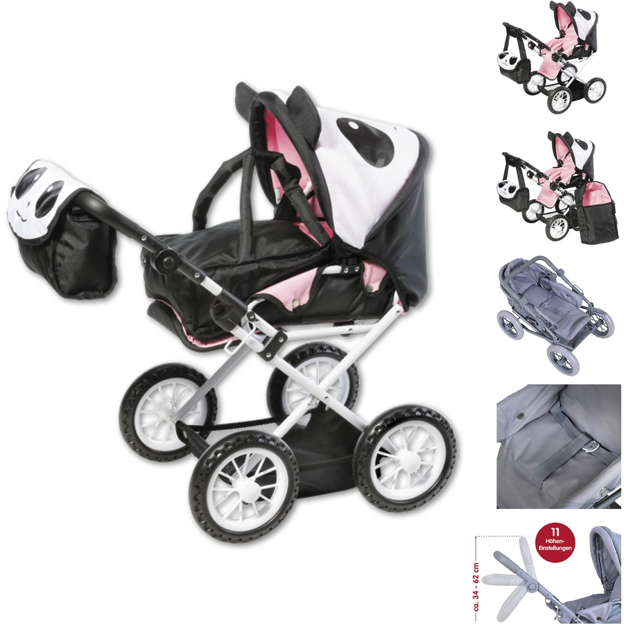 knorr toys® Puppenwagen Ruby - Panda schwarz
