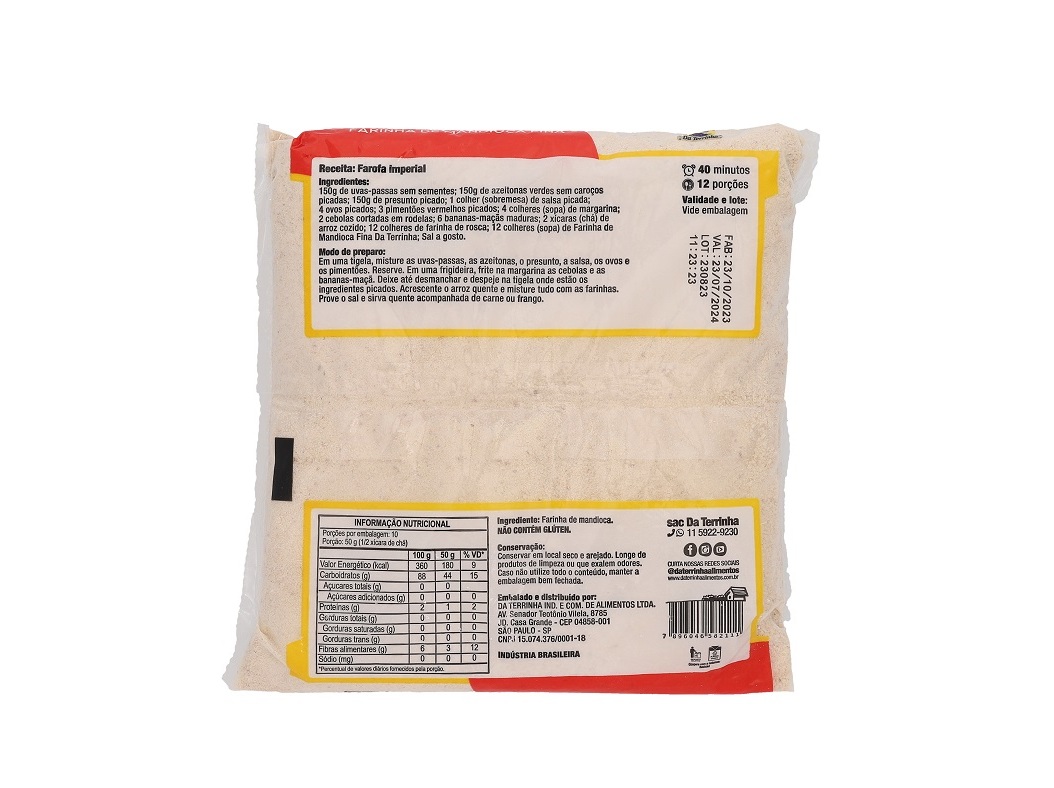 FARINHA DA TERRINHA MANDIOCA CRUA 500G