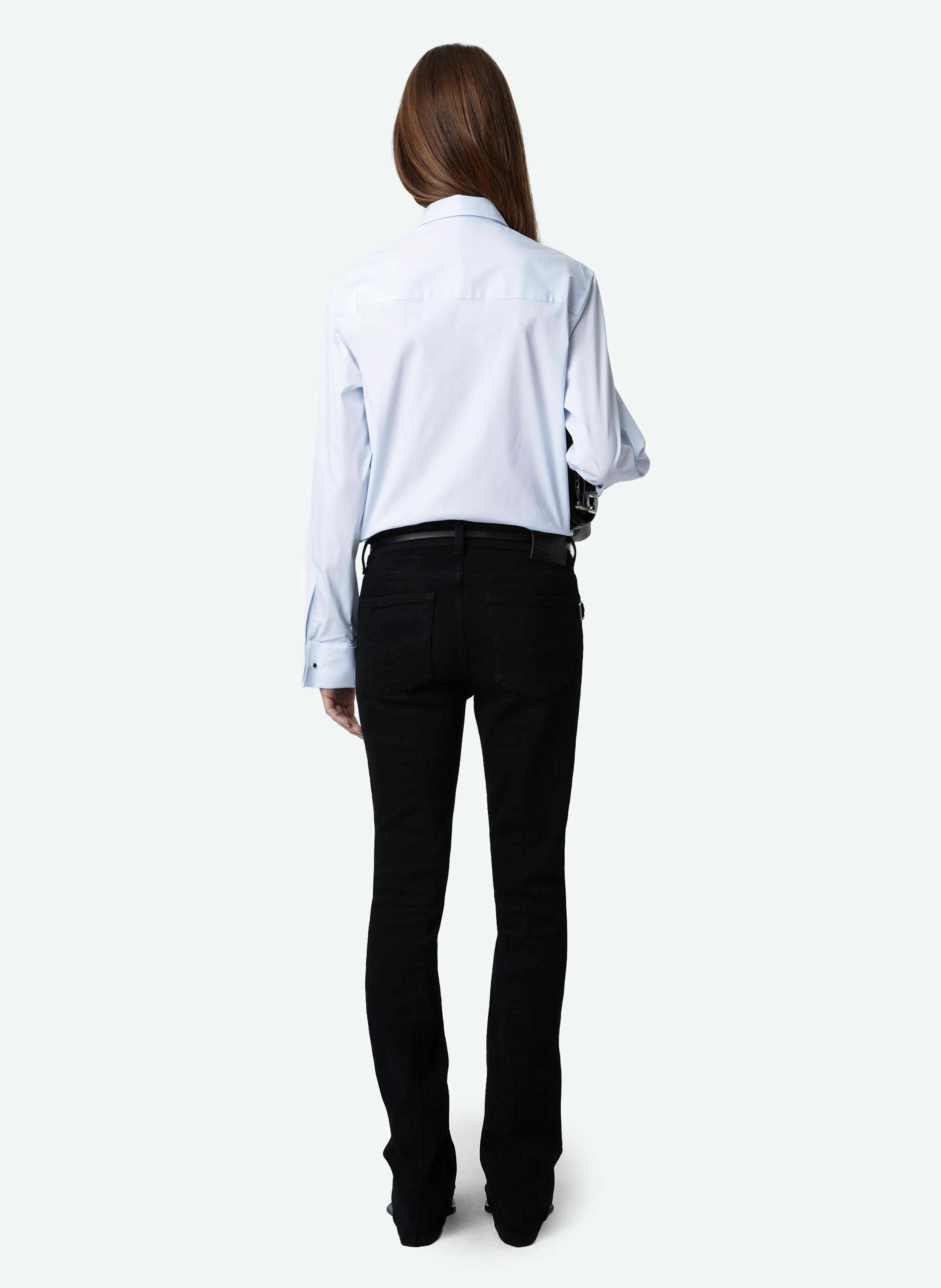 TASKIZA - Chemise rayée en coton bio mélangé | Bleu