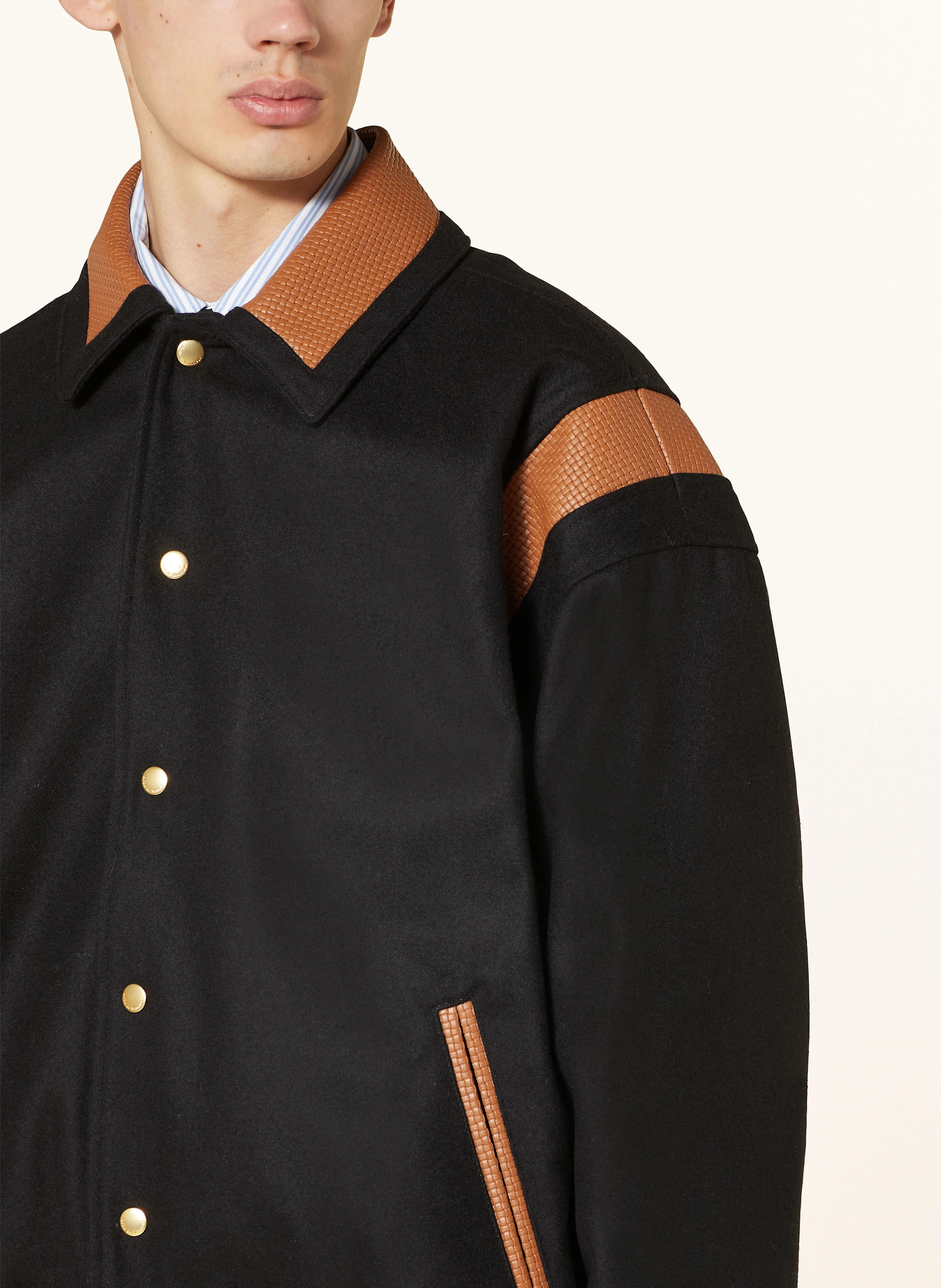 DRÔLE DE MONSIEUR College-Jacke im Materialmix