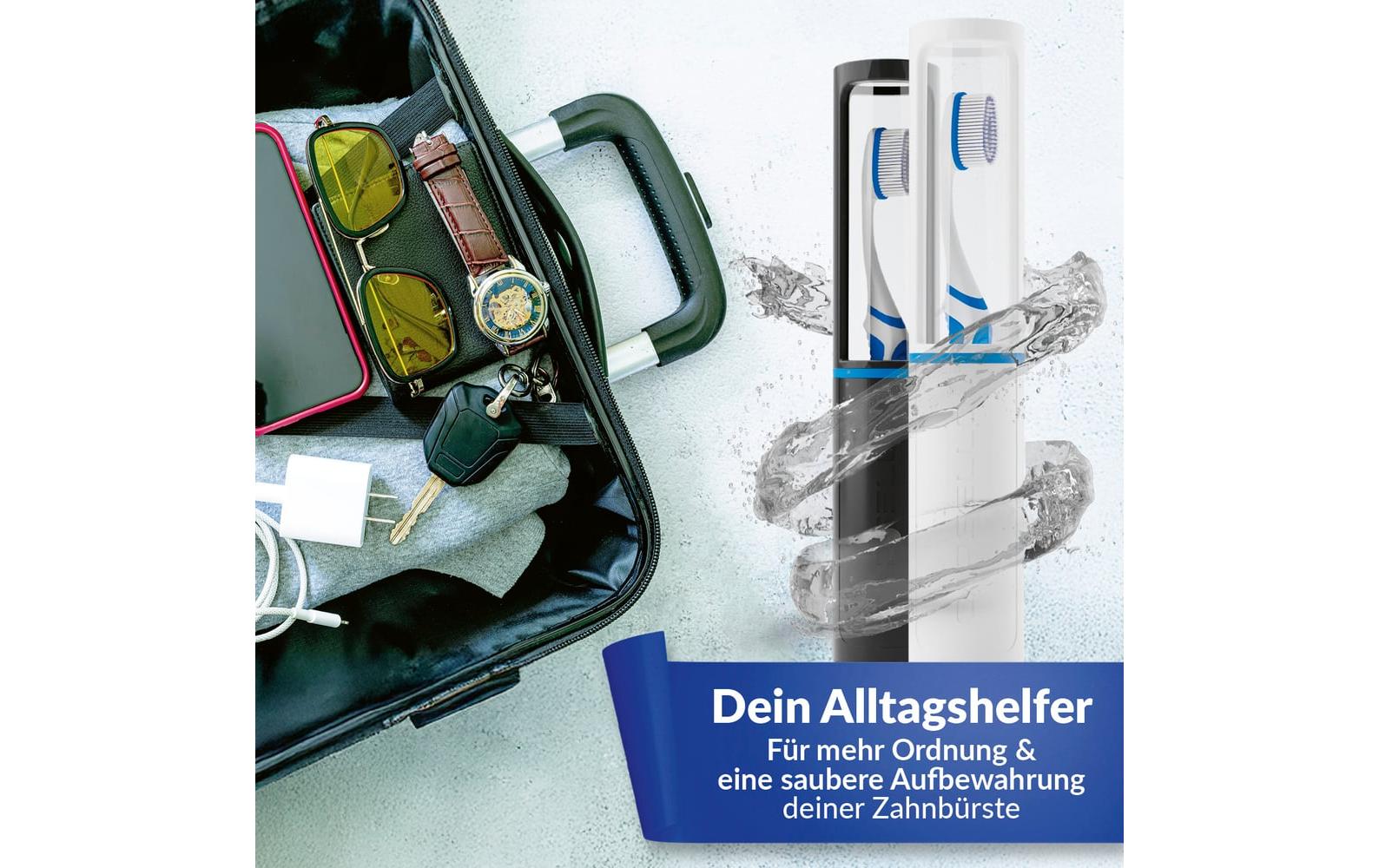 Zahnputzbecher Schwarz/TransparentZahnbürstenbox
