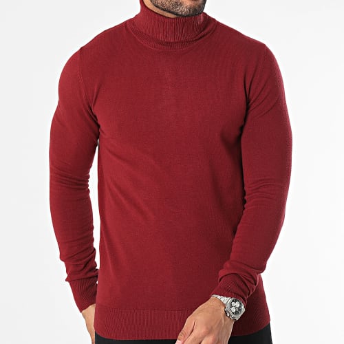 Pull Col Roulé Bordeaux