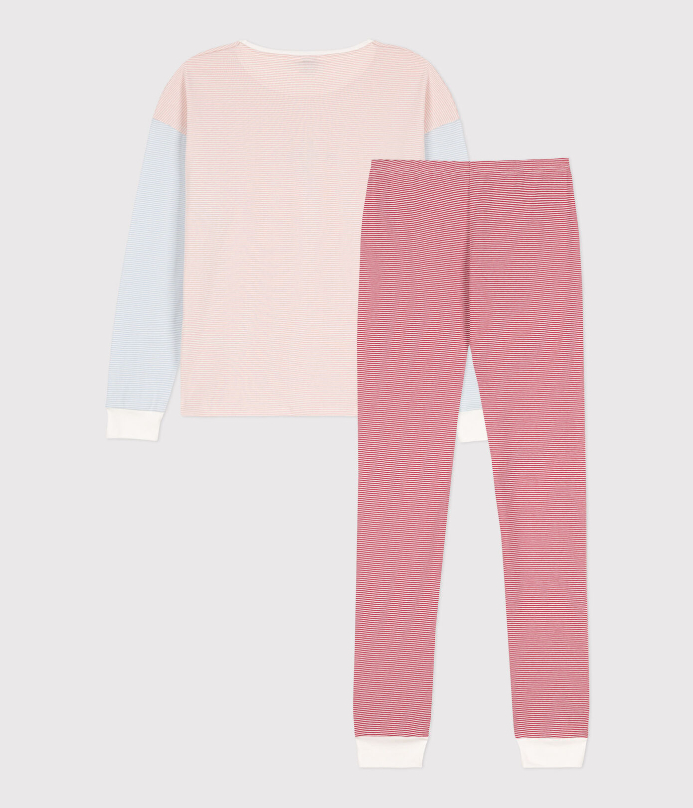 Pyjama milleraies tricolore en coton femme