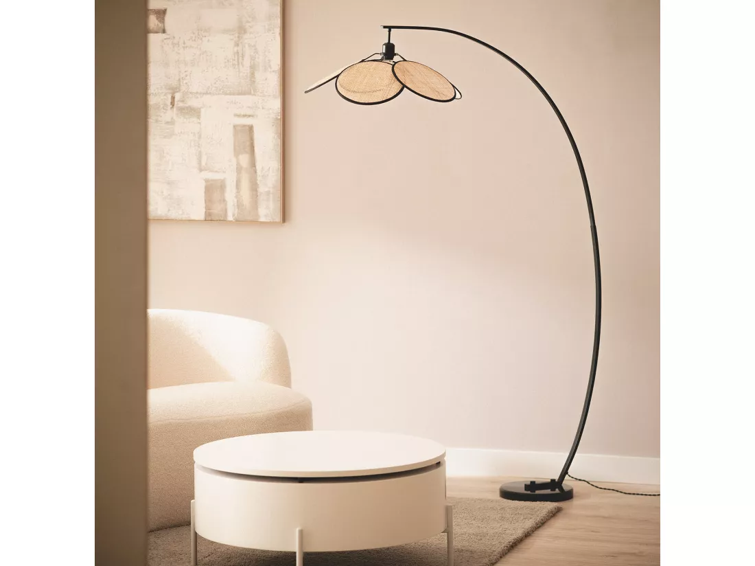 Lampadaire Rotin Arc Nirvana  Naturel