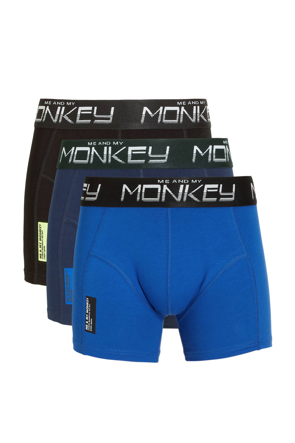 boxershort - set van 3 blauw/zwart/donkerblauw