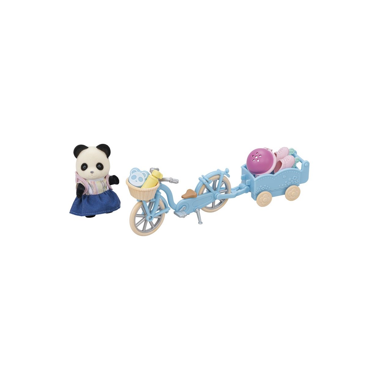 La fille panda, son vélo et sa remorque - Sylvanian Families 5652