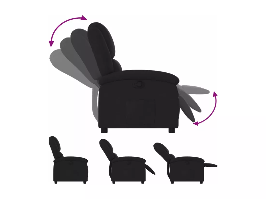 Fauteuil inclinable Noir Tissu