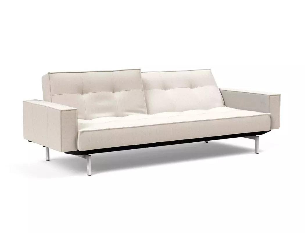 Schlafsofa mit Armlehnen Splitback Chrom