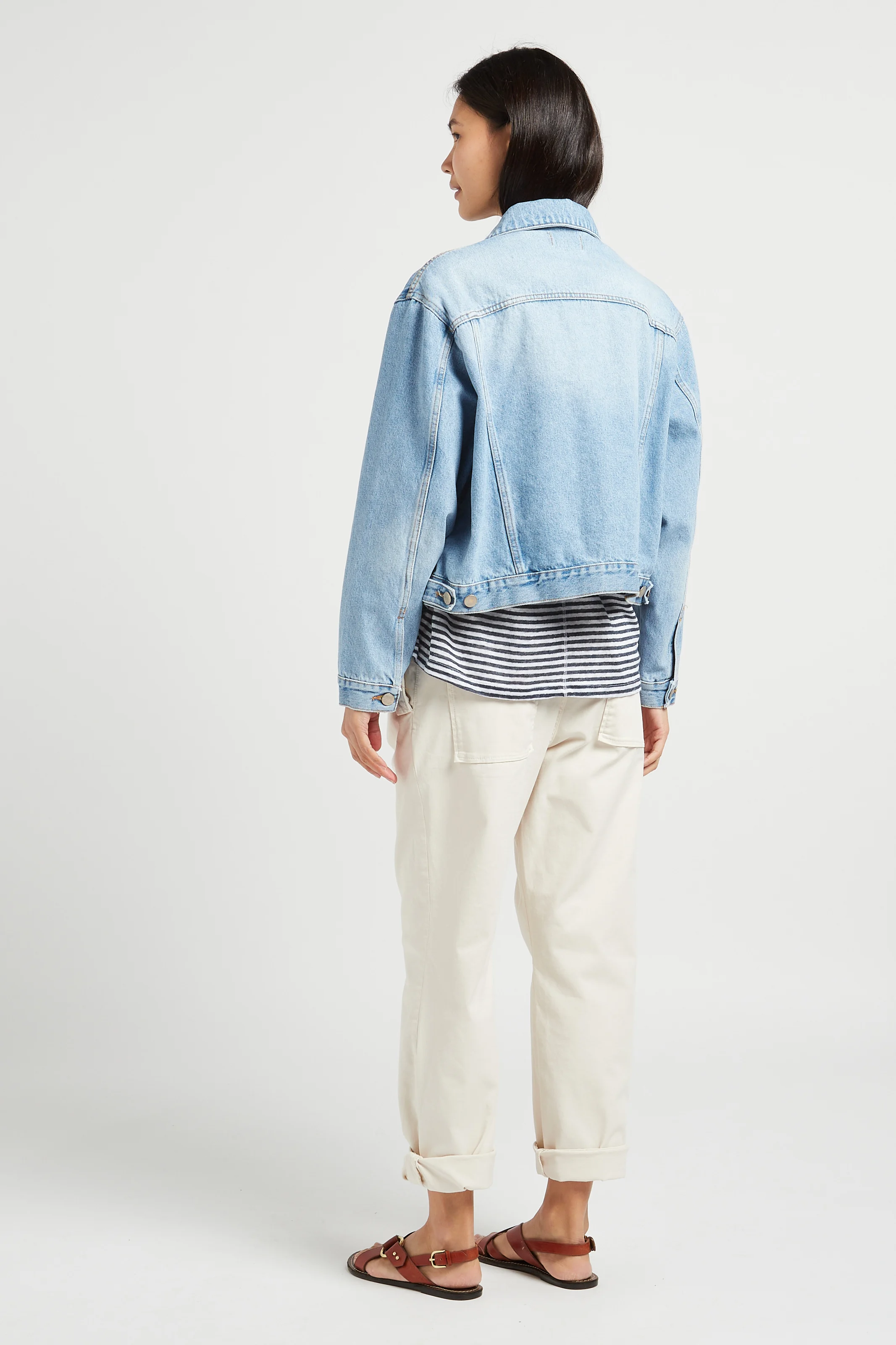 TERENCE - Veste ample col classique en jean | Bleu