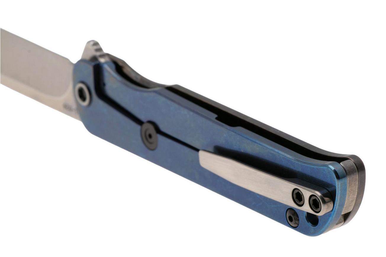 Medford T-Bone 25-TB-01, Tumbled S45VN Droppoint, Acid Etched Flamed Titanium Handle, Black G10 Inlay, Black/Silver Hardware zakmes