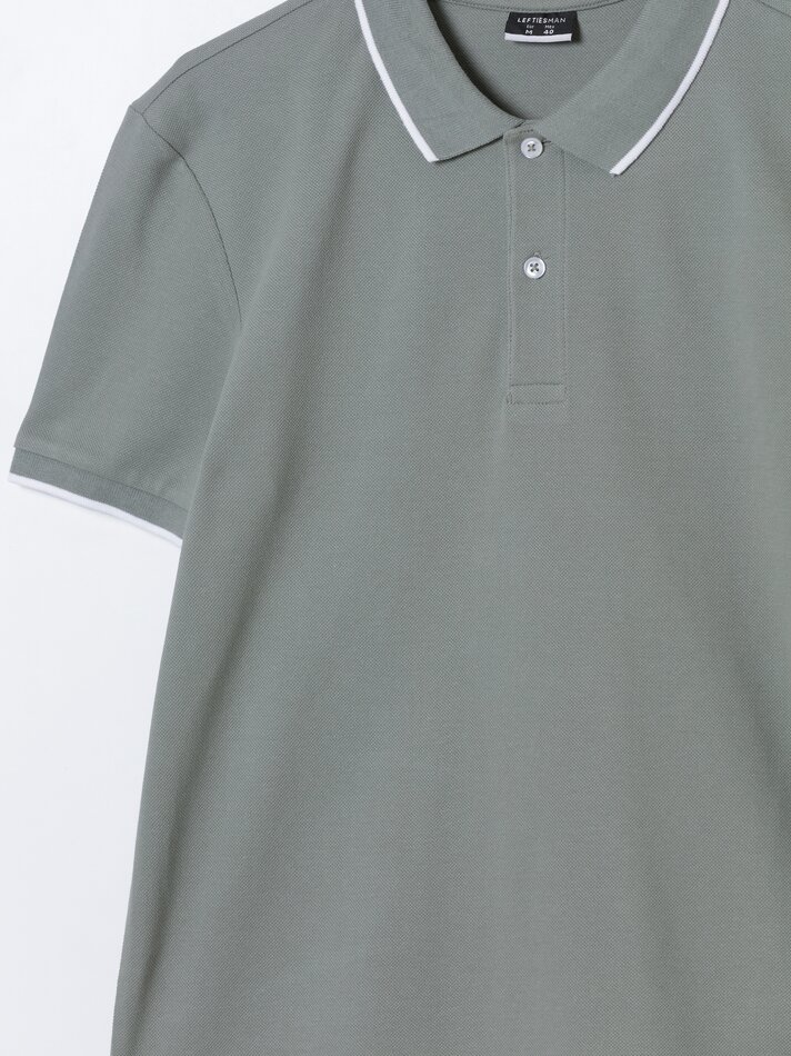 Camisa polo básica - cáqui médio