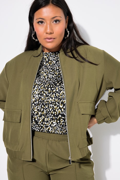 Blouson, cropped, weiter Langarm, Seiteneinsatz