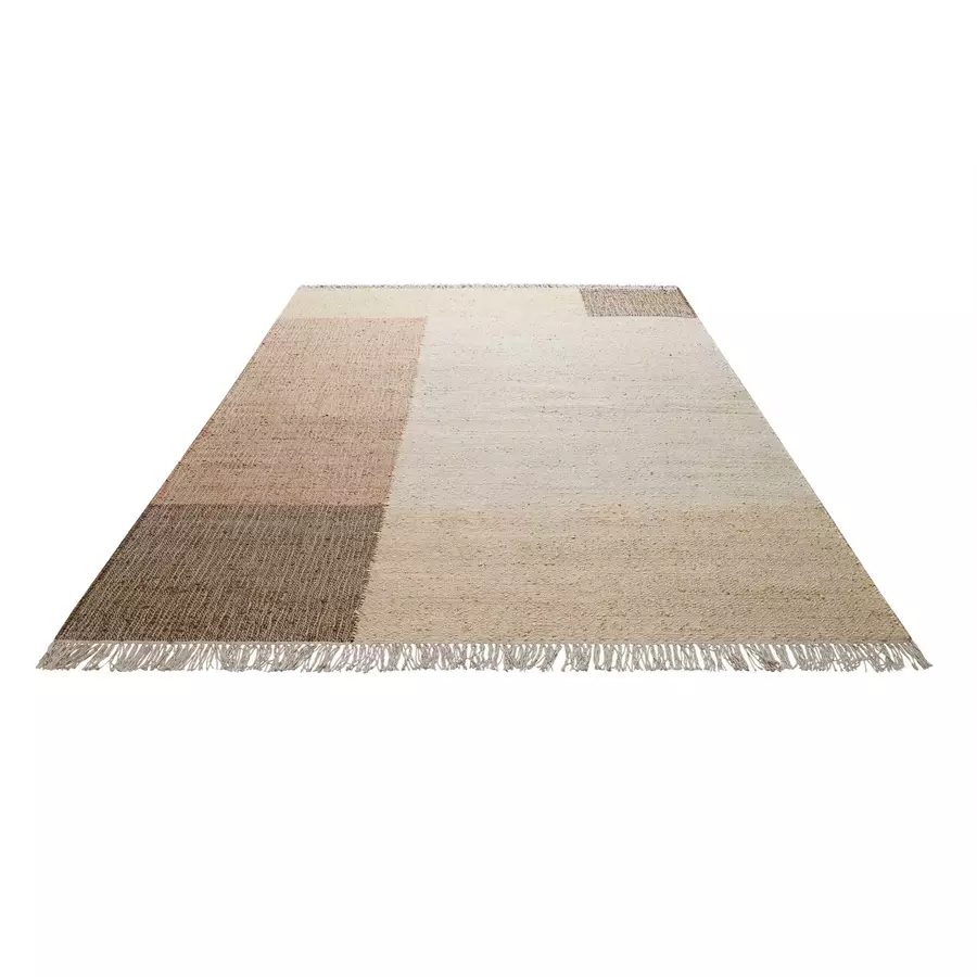 Green Looop Handweb-Teppich Valentin beige, braun