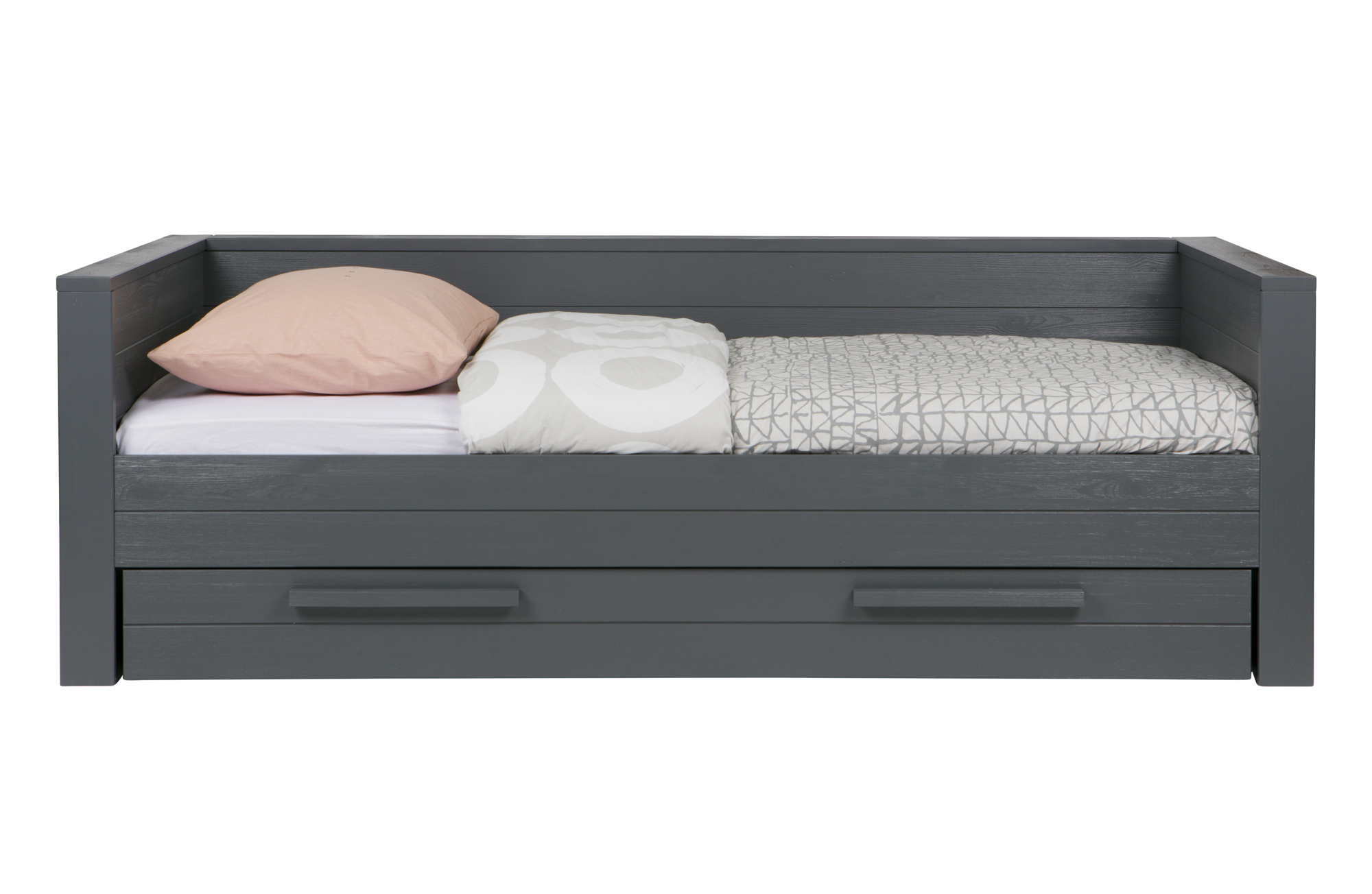 WOOOD matras/bedlade Dennis geborsteld Dennis matras/bedlade steelgrey geborsteld