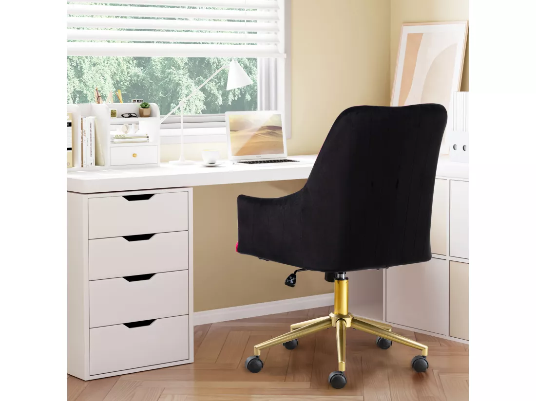 Fauteuil De Bureau Réglable En Hauteur, Chaise Pivotante En Velours