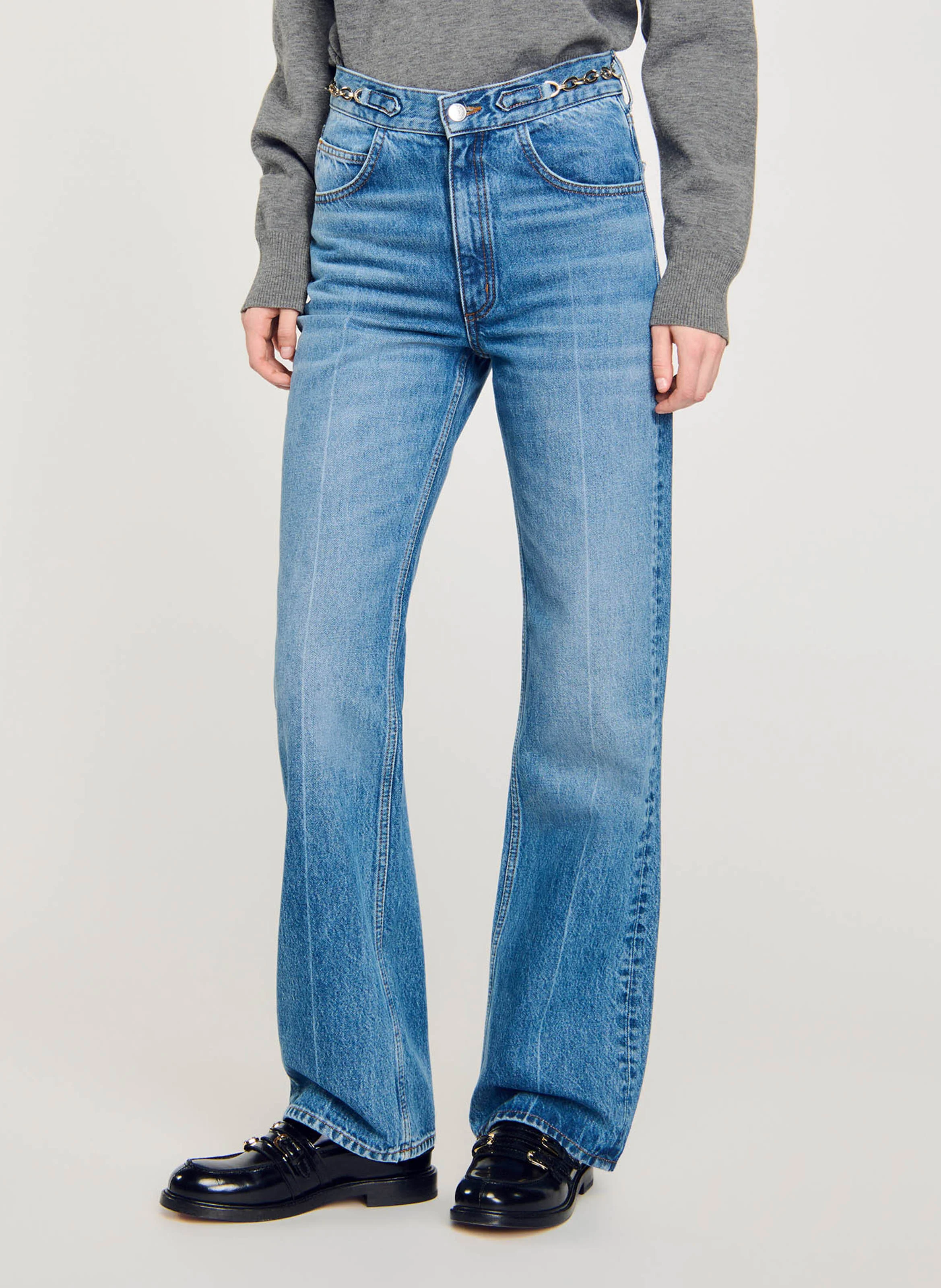 Jean droit en coton | Bleu