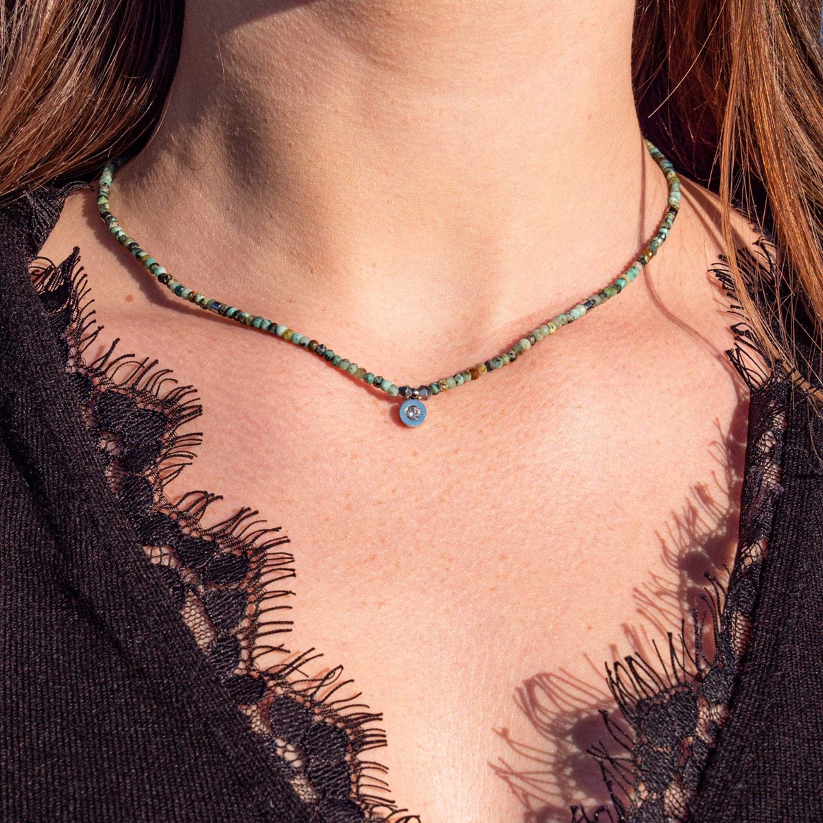 Collier Lumia en pierres Turquoise Africain