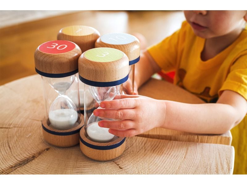 small foot Sanduhren-Set XL Educate Grosses Sanduhr-Set aus robustem Buchenholz