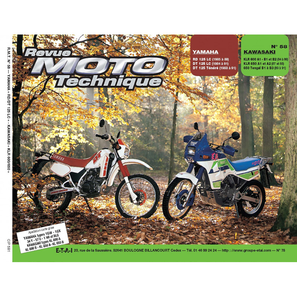 Etai - RMT 58.1 YAMAHA 125 RD-DT (1984 à 1991) et KAWASAKI KLR 600-650 (1984 à 1991)