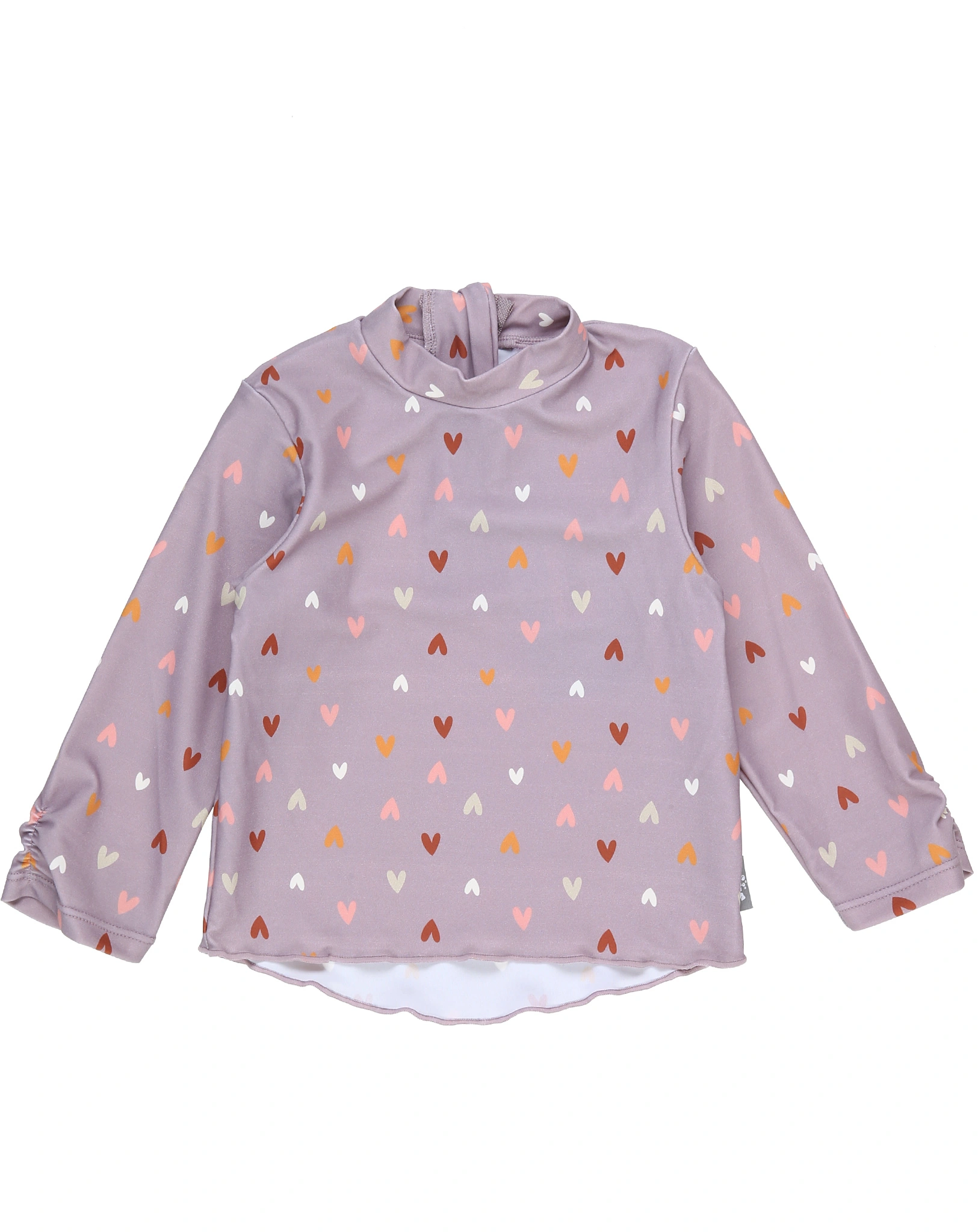 Langarm-Badeshirt HERZ in lila